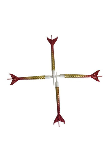 Deniz Kızı Kırmızı Altın Mum 11 Cm 4'lü