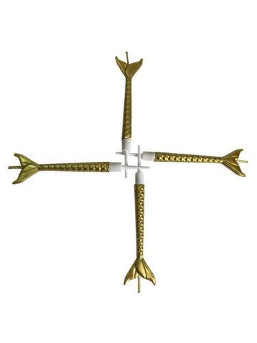 Deniz Kızı Renkli Altın Mum 11 Cm 4'lü
