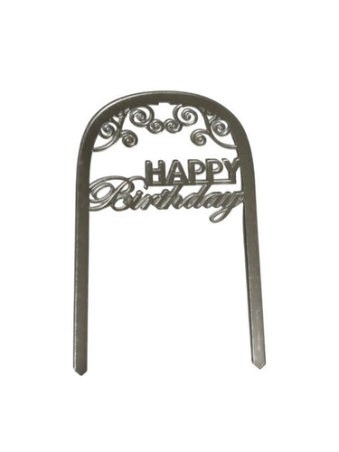 Happy Birthday Çerçeveli Pleksi Gümüş