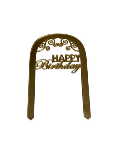 Happy Birthday Yazılı Çerçeveli Aynalı Pleksi Altın