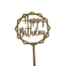 Happy Birthday Yazılı Çerçeveli Aynalı Pleksi Altın