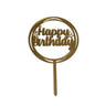 Happy Birthday Yıldızlı Pleksi Altın