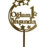 Oğlum 1 Yaşında Pleksi Altın