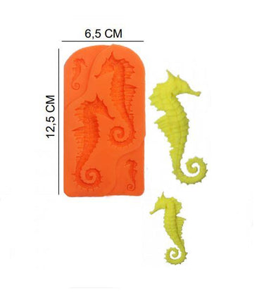 Şeker Hamur Kalıbı Silikon Deniz Atı 6,5*12,5 Cm