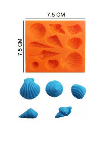 Şeker Hamur Kalıbı Silikon Deniz Kabukları 7,5*7,5 Cm