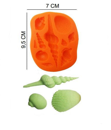 Şeker Hamur Kalıbı Silikon Deniz Kabukları 7*9,5 Cm