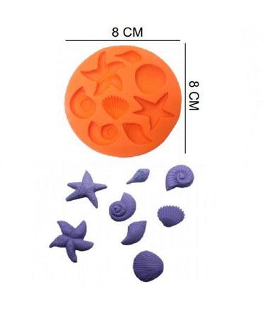 Şeker Hamur Kalıbı Silikon Deniz Kabukları 8*8 Cm
