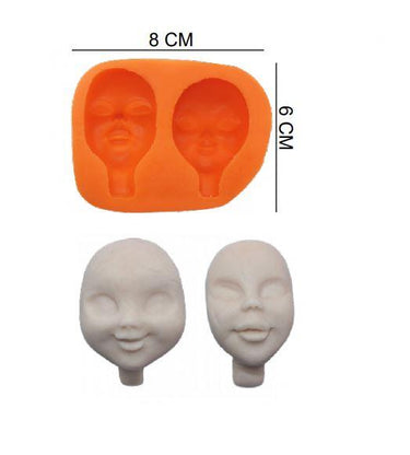 Şeker Hamur Kalıbı Silikon Erkek Bebek Yüzü 6*8 Cm