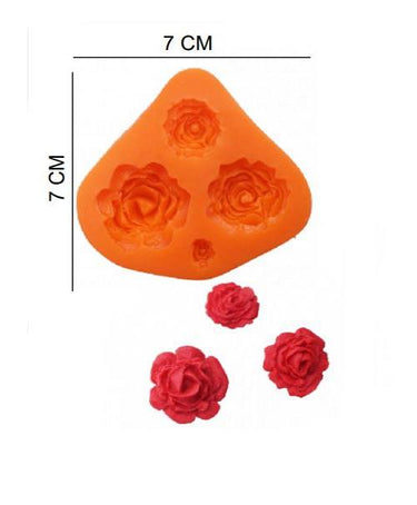 Şeker Hamur Kalıbı Silikon Güller 7*7 Cm