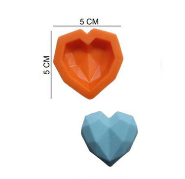 Şeker Hamur Kalıbı Silikon Kristal Kalp 5*5 Cm