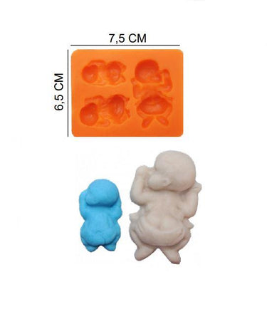 Şeker Hamur Kalıbı Silikon Uyuyan Bebek 6,5*7,5 Cm