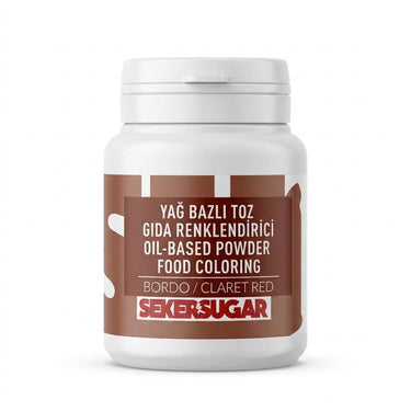 Şeker & Sugar Bordo Yağ Bazlı Toz Gıda (Boyası) Renklendiricisi 25 g