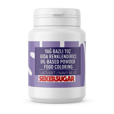 Şeker & Sugar Lacivert Yağ Bazlı Toz Gıda (Boyası) Renklendiricisi 25 g