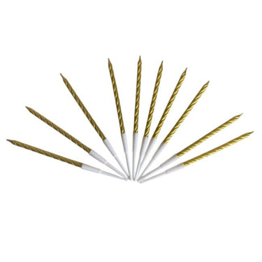 Burgulu Pasta Mumu Altın Renkli  10 Lu 12 cm