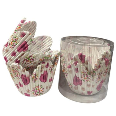 Cupcake/Muffin /Suffle Kek Kapsülü Beyaz Mini Kalpli 50 Li