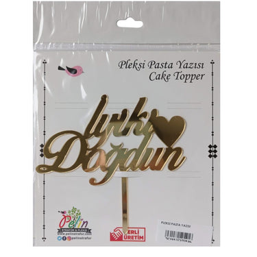 İyiki Doğdun Yazılı Aynalı Pleksi Altın