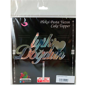 İyiki Doğdun Yazılı Aynalı Pleksi Gümüş