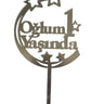 Oğlum 1 Yaşında Pleksi Gümüş