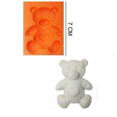 ŞEKER HAMUR KALIBI SİLİKON AYICIK KALPLİ 5*7 CM