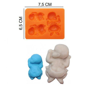 Şeker Hamur Kalıbı Silikon Uyuyan Bebek 6,5*7,5 Cm