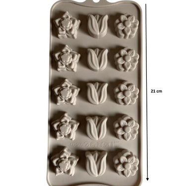 SİLİKON ÇİKOLATA KALIBI LALELİ 21*11 CM