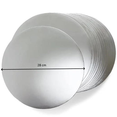 Turta Mendili / Pasta Altlığı Gümüş Yuvarlak 28 cm 10 adet