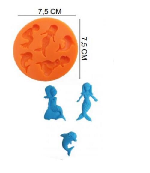 ŞEKER HAMUR KALIBI SİLİKON DENİZKIZI 7,5*7,5 CM