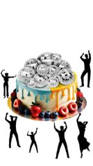 Disko Topu Gümüş Pasta Süsü 3 cm 5 Adet