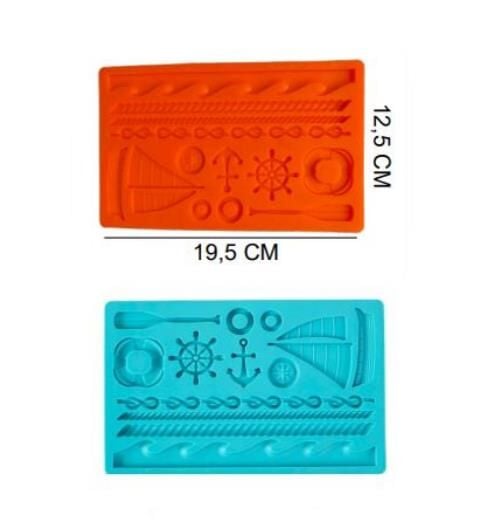 ŞEKER HAMUR KALIBI SİLİKON DENİZCİLİK TEMALI 12,5*19,5 CM