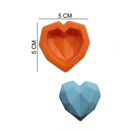 ŞEKER HAMUR KALIBI SİLİKON KRİSTAL KALP 5*5 CM