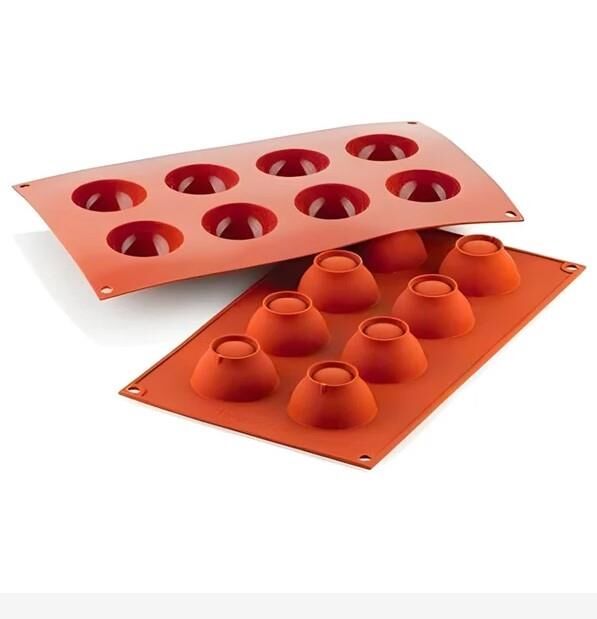 Silikomart Kase Şekilli Silikon Kalıp (8 Gözlü – Bowl Shape)