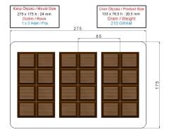 ORİJİNAL POLİKARBON DUBAİ ÇİKOLATA KALIBI 3 LÜ (210 GR)