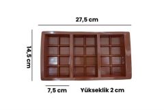 ORİJİNAL SİLİKON DUBAİ ÇİKOLATA KALIBI 3 LÜ (200 GR)