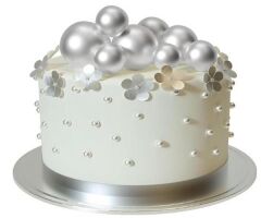 PASTA SÜSLEME TOPU YALDIZLI GÜMÜŞ