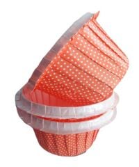 Cupcake/Muffin /Suffle Kek Kapsülü Turuncu Mini Puantiyeli 50 li