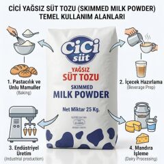 CİCİSÜT YAĞSIZ SÜT TOZU (25 KG)