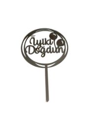 Balonlu İyiki Doğdun Yazılı Aynalı Pleksi Gümüş