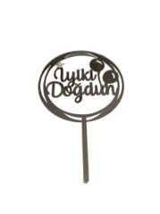 Balonlu İyiki Doğdun Yazılı Aynalı Pleksi Gümüş