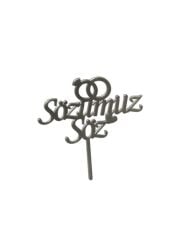 Sözümüz Söz Yazılı Aynalı Pleksi Gümüş