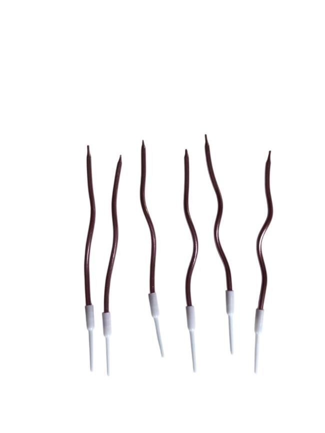 Eğik Pasta Mumu Lila Renkli  6 lı 14 cm