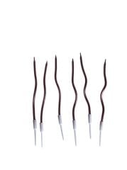 Eğik Pasta Mumu Lila Renkli  6 lı 14 cm