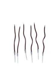 Eğik Pasta Mumu Lila Renkli  6 lı 14 cm