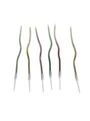 Eğik Pasta Mumu Karışık Açık Renkli  6 lı 14 cm