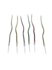 Eğik Pasta Mumu Karışık Açık Renkli  6 lı 14 cm