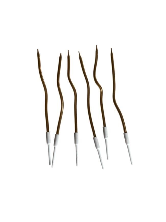 Eğik Pasta Mumu Sarı Renkli  6 lı 14 cm