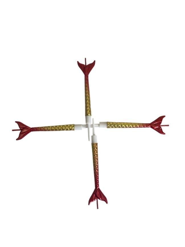 Deniz Kızı Renkli Kırmızı Altın Mum 11 cm