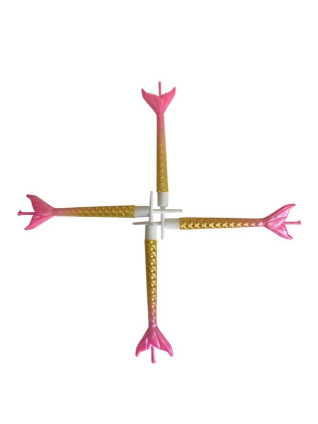 Deniz Kızı Renkli Pembe Altın Mum 11 cm