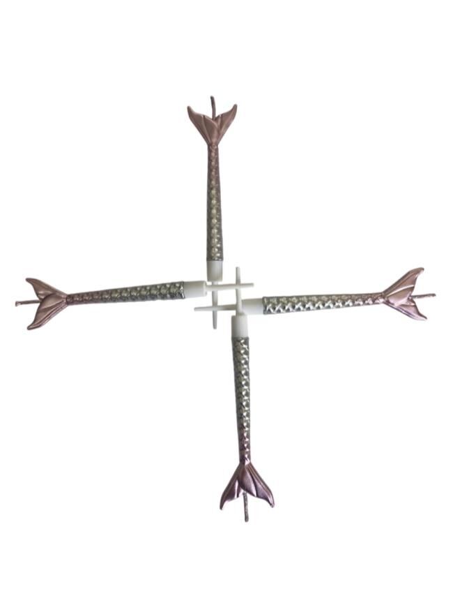 Deniz Kızı Renkli Gümüş Lila Mum 11 cm