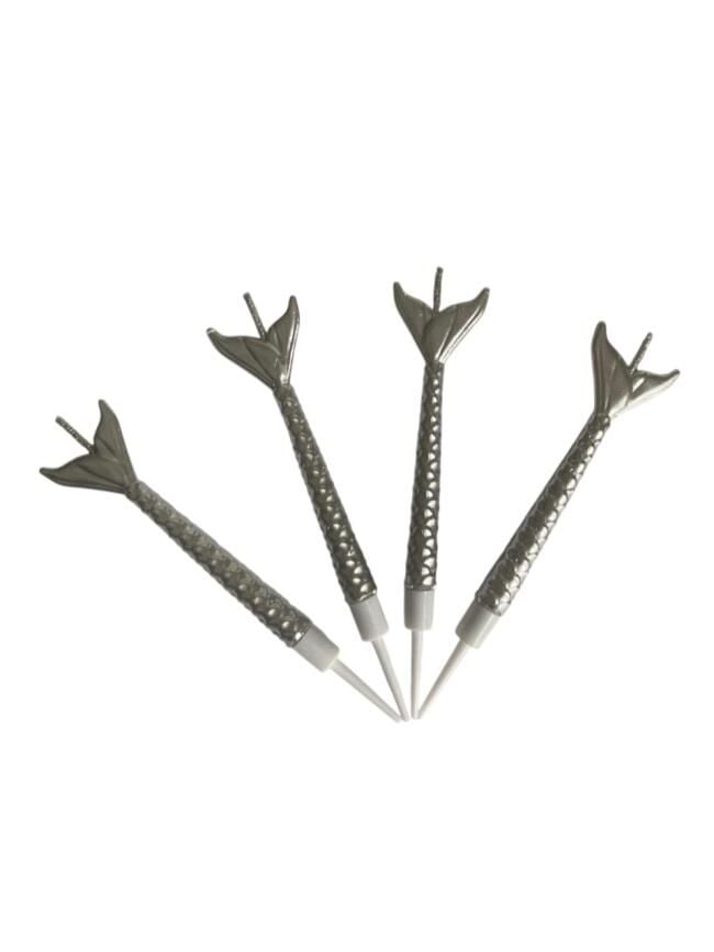 Deniz Kızı Renkli Gümüş Mum 11 cm