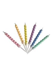 Burgulu Pasta Mumu Karışık Renkli  6 lı 11 cm